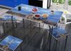 Стол обеденный с фотопечатью 1350х800 МДФ Париж с табуретками