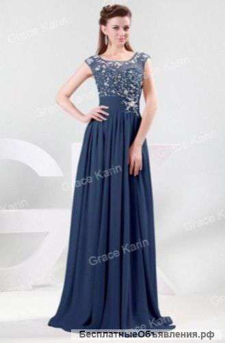 Вечернее платье синего цвета Grace Karin женское платье, длинное платье