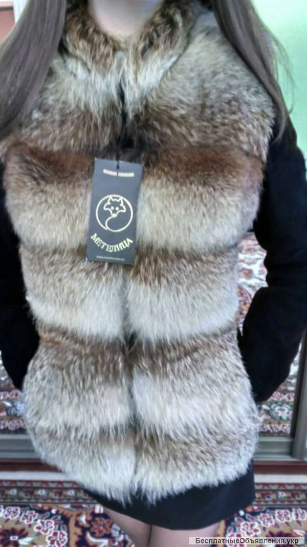 Трансформер из меха лисы с воротником