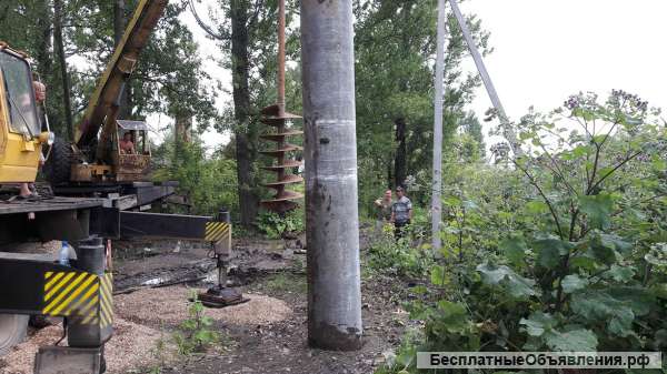 Установка столбов связи