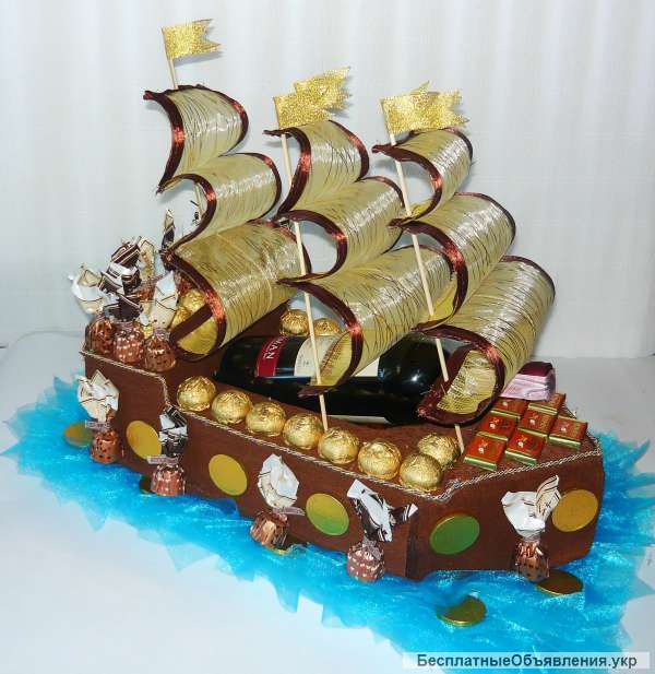 Корабль из конфет "Пираты Карибского моря"