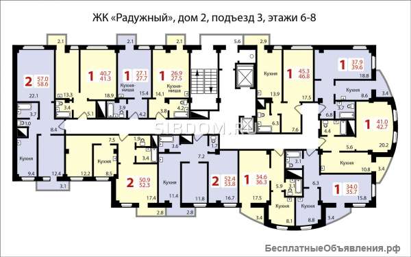 1-ую квартиру в ЖК Радужный, дом 3