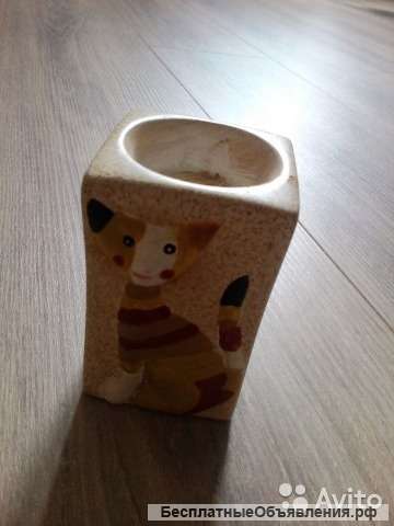 Подсвечник с кошкой для свечей в гильзе