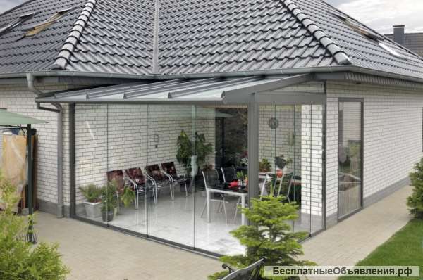 Безрамное остекление балконов, веранд, баеседок, кафе