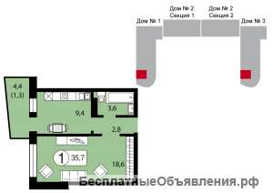 1-комн.квартира Студгородок ЖК Орбита Собственник