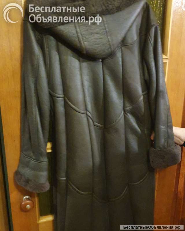 Дубленка женская натуральная темно-коричневая