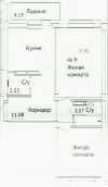 Двухкомнатная 58 м Собственник