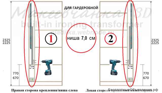 Механизм встроенной гладильной системы «Макеевчанка 3D"