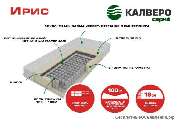Матрас 90х200 Ирис Сарма новый