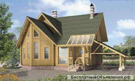 Бревенчатый дом 11,5 х 11,5 м с мансардой