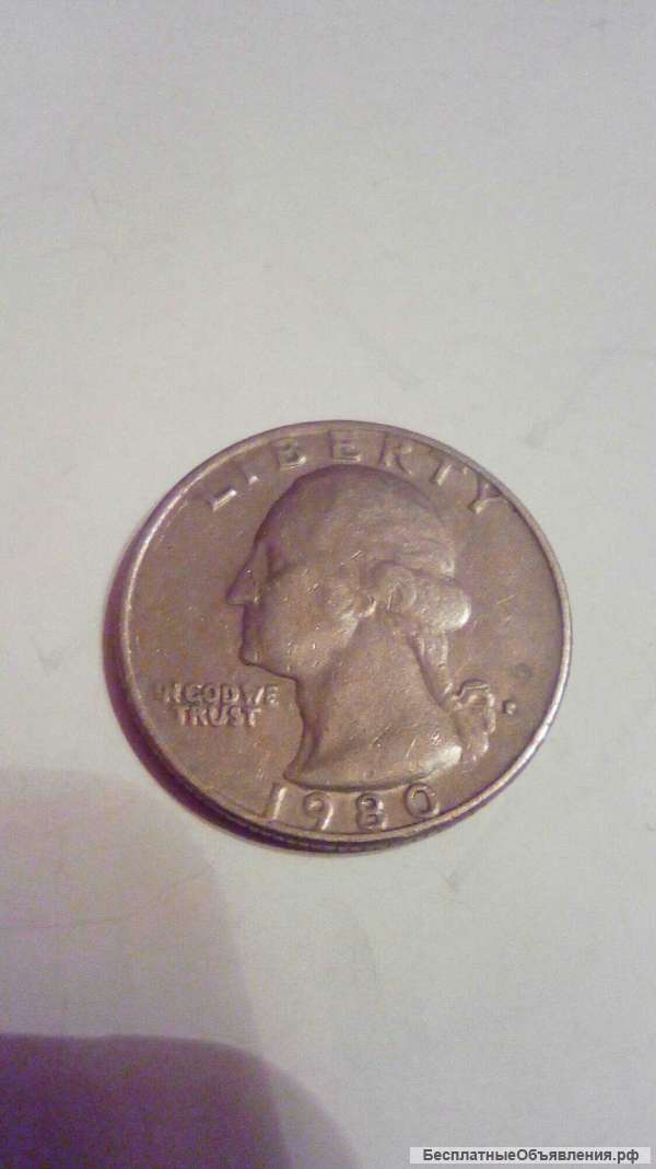 Liberty quarter dollar 1980 год