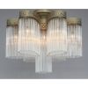 YW2719-P7 Люстра потолочная Wunderlicht Forest steam, 7 плафонов, кремовый с золотом, прозрачный