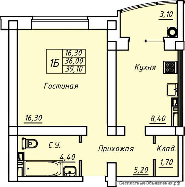 1-ю квартиру ЖК ДОБРОЛЮБОВА