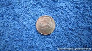 США 5 центов Монета - 1999 года (5c) Jefferson Nickel Знак P
