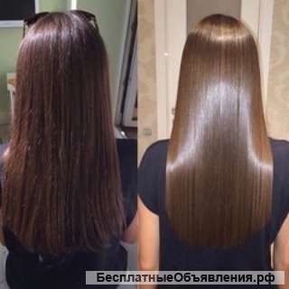 Кератиновое выпрямление волос