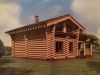 Дом-сруб из дикого бревна
