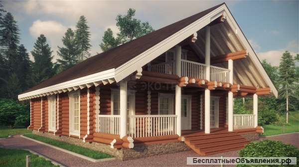 Дом Алые паруса из оцилиндрованного бревна