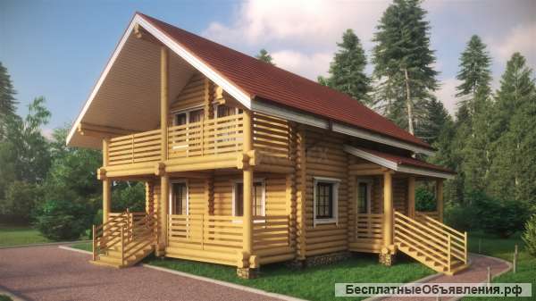 Дом Бородино из оцилиндрованного бревна