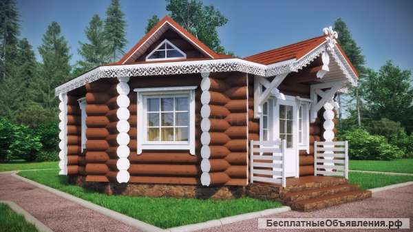 Баня Казачка из оцилиндрованного бревна