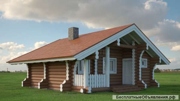 Баня Лёгкий пар из оцилиндрованного бревна