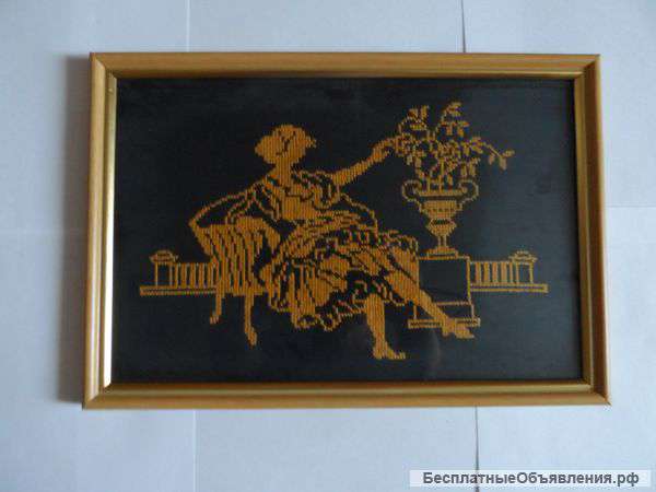 Картина вышитая крестиком "Одинокая девушка"