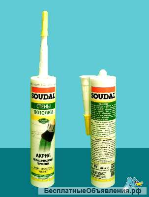 Герметик акриловый Paintable Sealant 280 мл SOUDAL СЕРЫЙ
