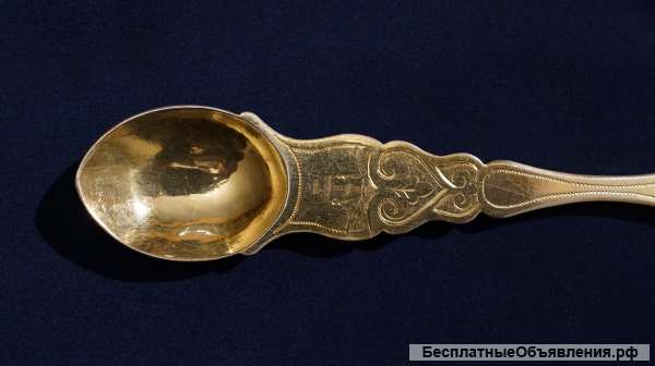 Старинная серебряная евхаристическая лжица. Мастер "ИАА". Россия, Москва, 1894 год.