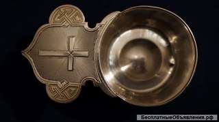 Старинный серебряный корец для теплоты и вина. Россия, Москва, фабрика "К.К", конец XIX века.