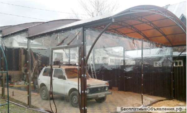 Зимние сады мобильные и стационарные, стены прозрачные для гаражей