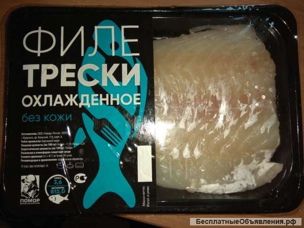 Филе трески без кожи (охлажденное)