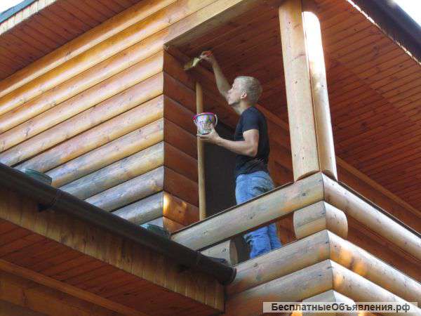 Покраска деревянного дома