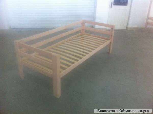 Деревянная кровать с бортиками, 80*190 см