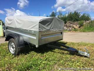 Прицеп Кремень 1760х1300 с тентом и колёсами