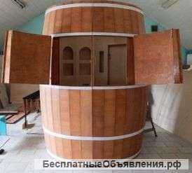 Изготавливаем торговый круглый киоск-бочка