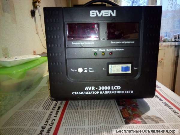 Стабилизатор напряжения сети SVEN AVR3000 LCD
