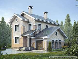 Проект каркасного дома с гаражом под ключ в 136 кв.м.