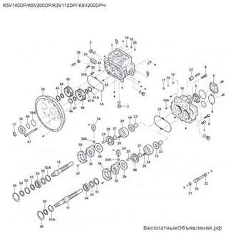 Запчасти для насоса Kawasaki K5V140DP, K5V200DP, K5V200DPH