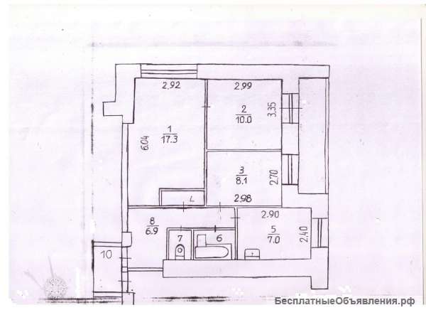 3-х к.кв. Пермь, ул.Ким, 17