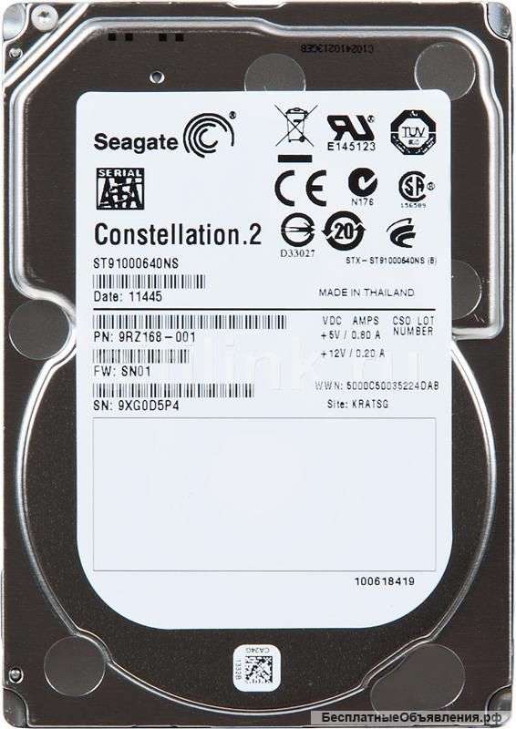 Жесткий диск seagate SATA-III 1TB ST91000640NS