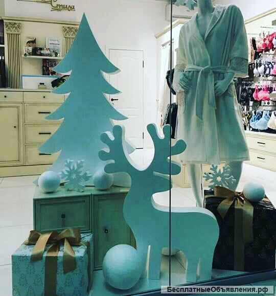 #Новогодние украшения #СНЕЖИНКИ, ЕЛКИ, ДЕД МОРОЗ, САНИ ДЕДА МОРОЗА, ОЛЕНИ, БОЛЬШИЕ ШАРЫ, ЗВЕЗДЫ