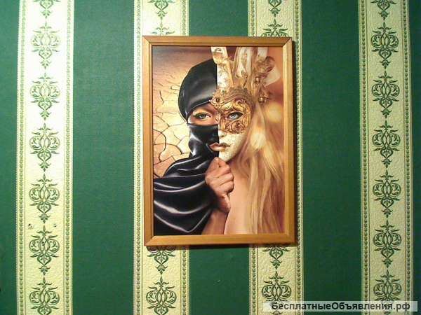 Подарочная картина на День рождения и другие праздники - "Девушка в маске"