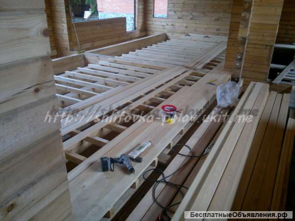 Монтаж фанеры, половой рейки