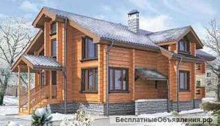 Дом из рубленого бревна на 230 кв. м с мансардой.