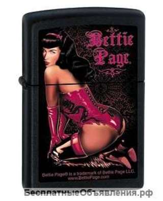 Зажигалка Zippo 218 Bettie Page Vinyl Lace