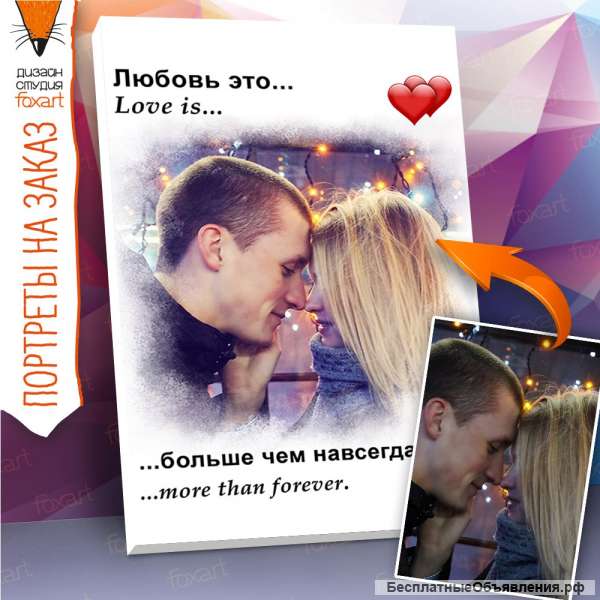 Портреты на холсте. подарок.