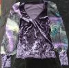 Бархатная блуза с широким прозрачными рукавами