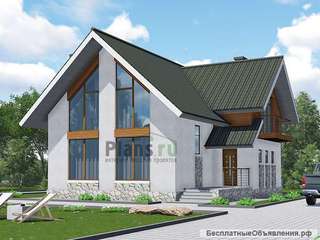 Каркасный дом с витражными окнами