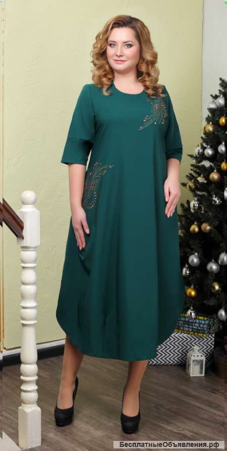 Шикарное зеленое платье в стиле бохо на 62 раз