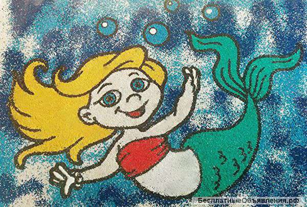 Цветной песок и трафареты для детского творчества