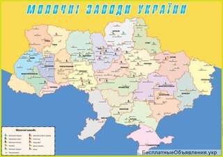 Карта молочных заводов Украины